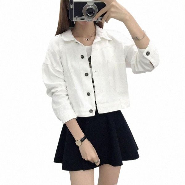 

women's jackets women's jackets white denim jacket women long sleeve short bomber harajuku loose single breasted jean coats female, Black;brown