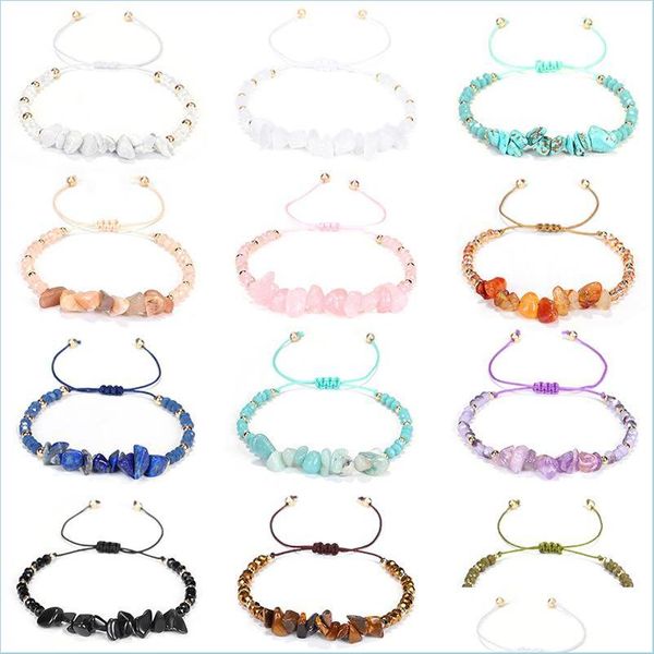 

id identification 12color natural gem stone identification bracelet irregar crystal turquoise amethyst nets bracelets bangl lulubaby dh7zq, Black