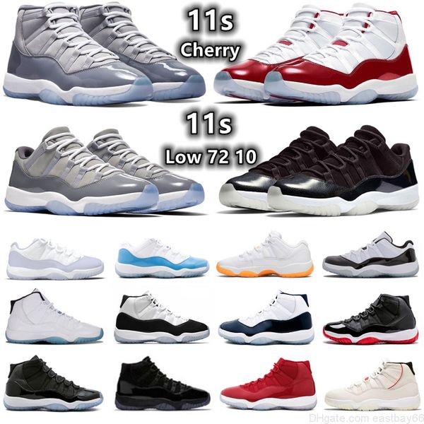 

11 11s mens basketball shoes sneaker cherry cool grey pure violet citrus legend gamma unc jubilee bred low cap gown concord space jam men
