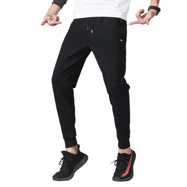 

men's pants casual sport jogging sweatpants mens cotton joggers trousers fitness running sportwear clothing bodybuilding track pants me, Black