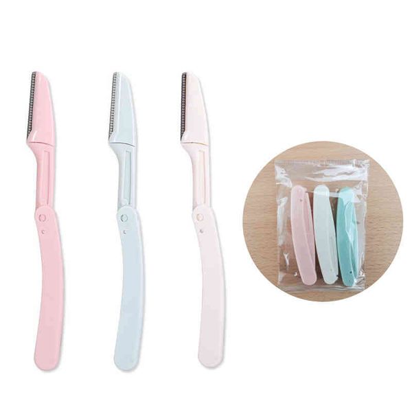 

facial eyebrow trimmer armpit hair razor beauty face eye brow shaper shaver stainless steel blades makeup tools vtmtb1905