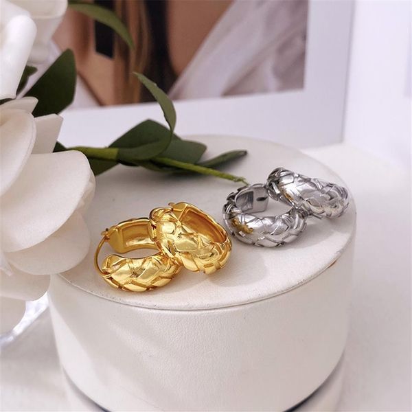 

2021 luxury designer jewelry hoop earrings for women charm gold nugget vintage wedding party gifts silver sensitive ears womens rh273i, Golden