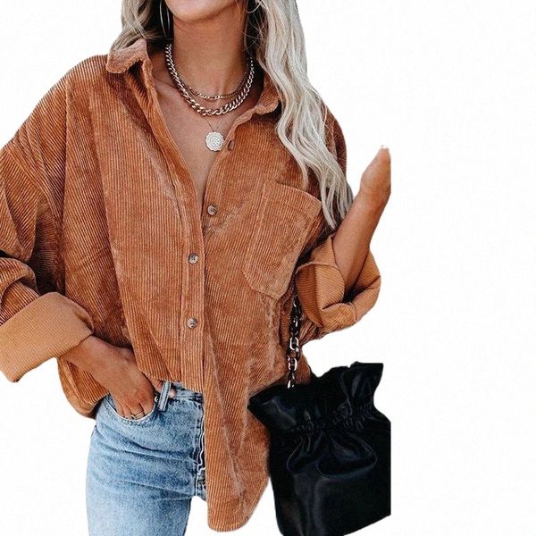 

women's jackets women's jackets autumn/winter blouse corduroy loose casual d7r9#, Black;brown