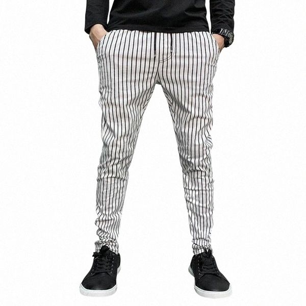 

men's pants plus size stripes trousers men slim fitness fashion outwear cargo pants for casual sportswear sweatpants white black1 g2nv#, Black