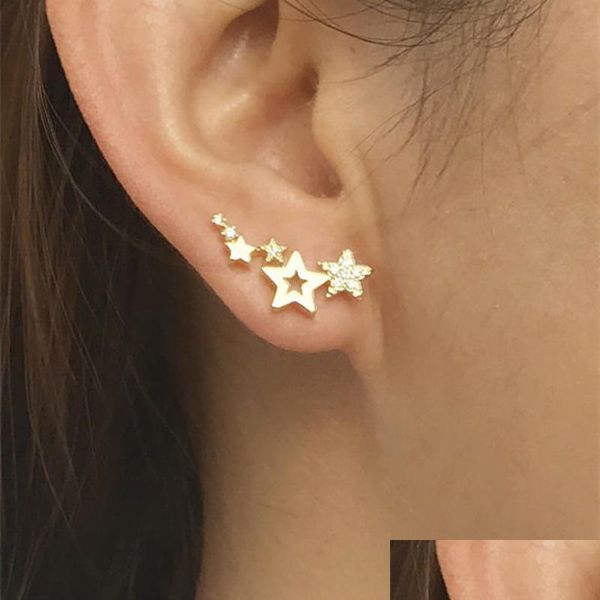 

ear cuff simple stylish star women ear cuff shiny white crystal exquisite versatile female drop earring fashion jewelry deli yydhhome dhlmv, Silver
