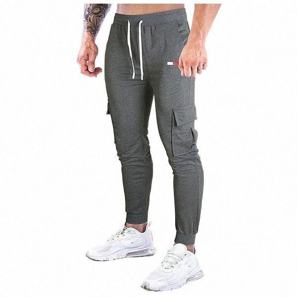 

men's pants men's pants fashion casual skinny stretch elastic band trousers patchwork drawstring sweatpants jogging fitness d0qg#, Black