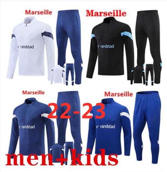 

2022 2023 and kids jerseys soccer trascksuit payet guendouzi kamara men football training suit olympique de survetement maillot foot, Black;yellow