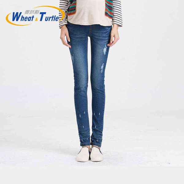 

sleep lounge & maternity holes skinny jeans good quality j220823, White