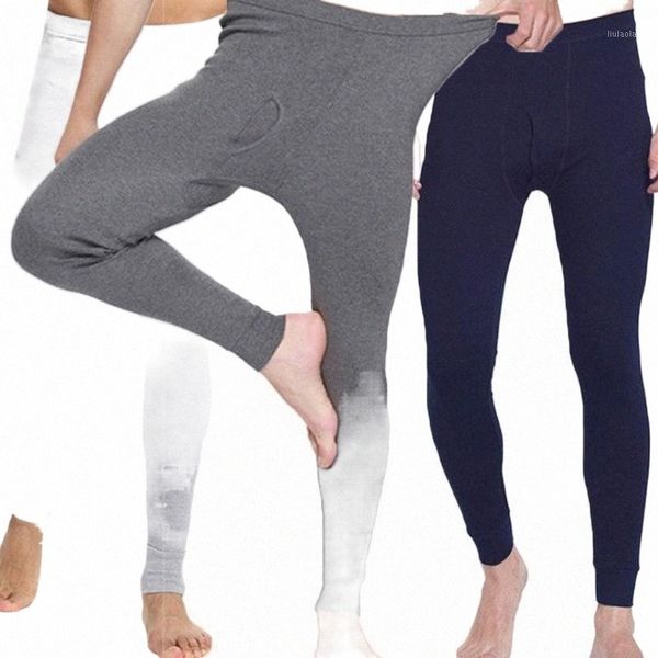 

men's pants men's pants mens thermal underwear winter mid waist warm 100% cotton elastic leggings bottoms 2022 v85b#, Black