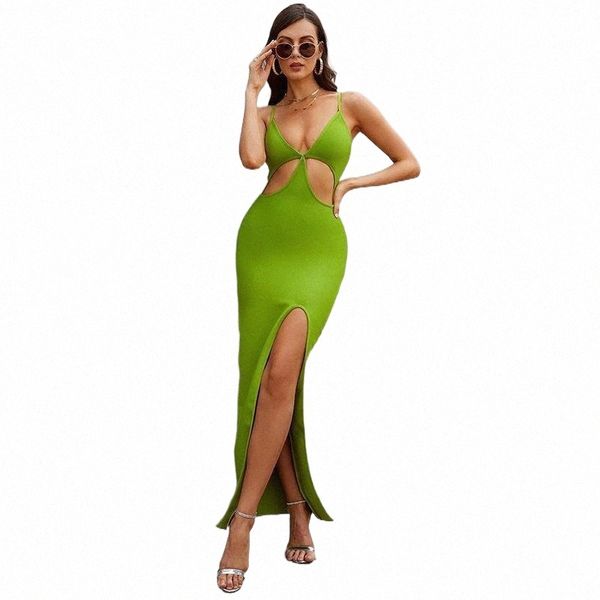 

casual dresses casual dresses wholesale women's green spaghetti strap deep v-neck hollow out club celebrity cocktail party bandage long, Black;gray