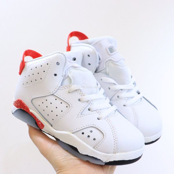 

2022 high 6s kids basketball shoes 6 red oreo ps 384665-162 white university red-black sports boys girls children students sneakers us size