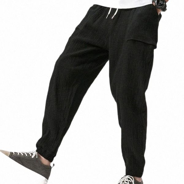 

men's pants men's pants 80%casual men loose drawstring sports gym trousers long ankle banded bloomers o5pm#, Black