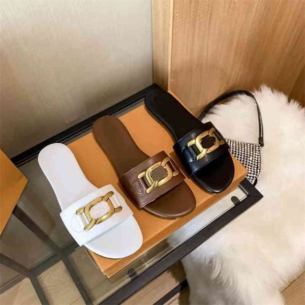 

slippers flat slippers sandals women 75% high version for external wear summer one line metal buckle light versatile outlet online, Black