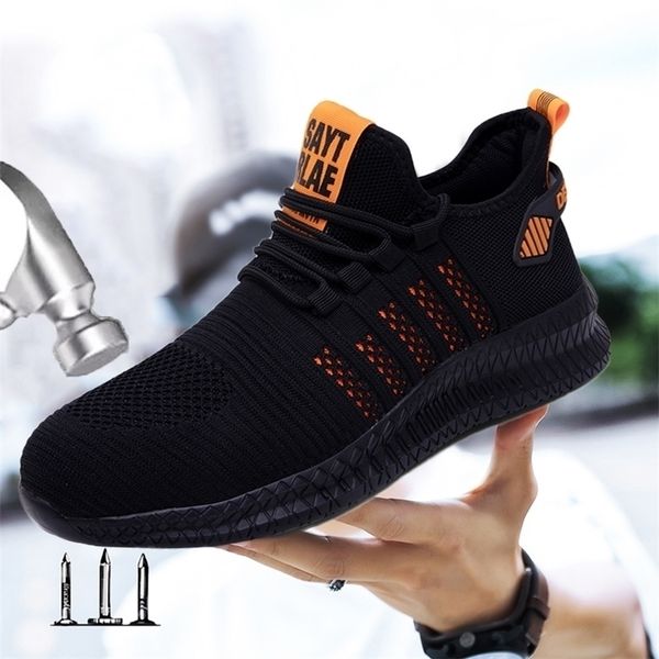 

boots safety shoes mens light antismashing breathable steel toe outdoor work worker protection 48 yards sports 220913, Black