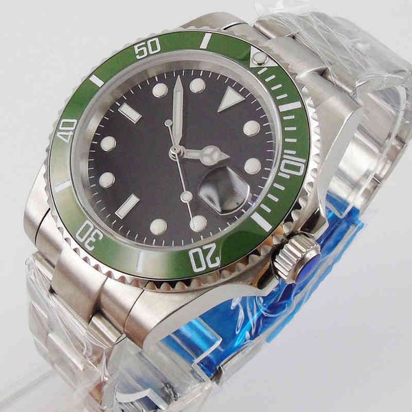 

rolesx uxury watch date gmt olex 40mm black sterile dial sapphire glass bracelet green ceramic bezel nh35a miyota 8215 automatic movement me, Slivery;brown