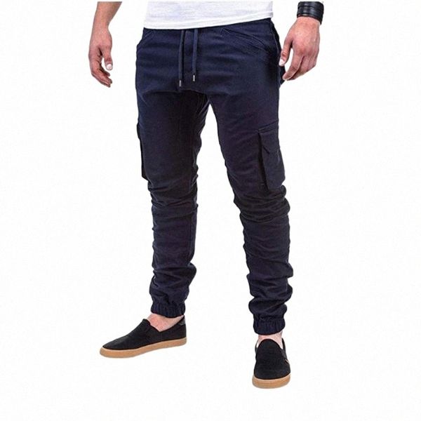 

men's pants men pants mens joggers trousers slim pure color casual sports woven pocket stitching feet pantalones hombre men's e6bv, Black