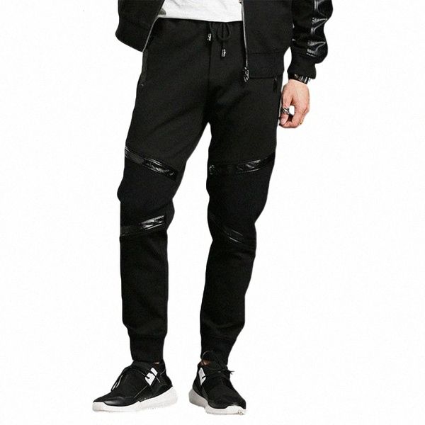 

men's pants men's pants spring sports tight pencil black fashion c0g1#