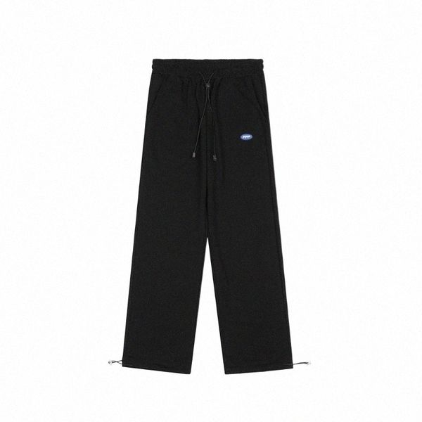 

men's pants men's pants manyhlt 2022 casual fashion high street loose straight trousers sports drawstring 98f3#, Black
