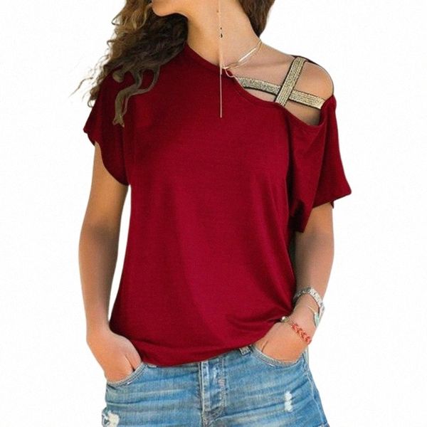 

women's blouses & shirts women's blouses & shirts s-5xl women skew neck irregular criss cross blouse patchwork solid blusa femme, White
