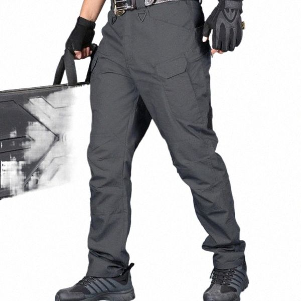 

men's pants cargo pants men outdoor military trousers casual multi-pocket joggers 2022 fashion mens tactical khaki green hd410 men', Black