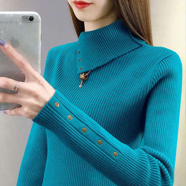 

women s sweaters autumn winter high lapel slim fit sweater knitted delivery within 7 days 220913, White;black