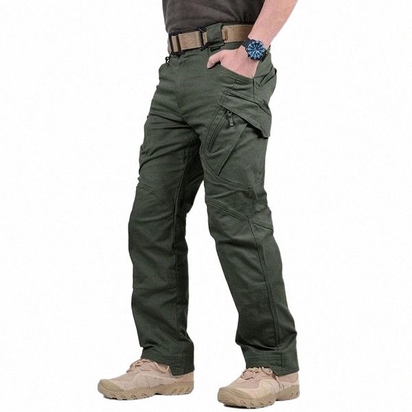 

men's pants city military casual cargo pants elastic outdoor army trousers men slim many pockets waterproof wear resistant tactical men, Black