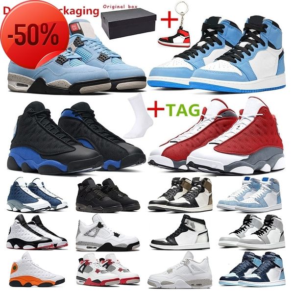

boots basketball shoes men jumpman 13s red flint hyper royal 1s university blue 4s white oreo cement black cat women sport sneaker trainer o