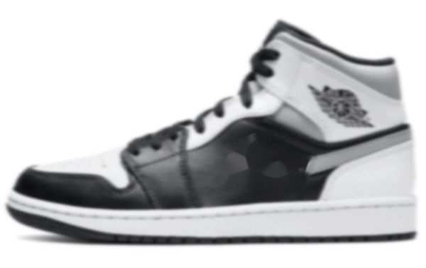 

1s shoes basketball sports 1 mid black white panda grey ash shadow 554724-073