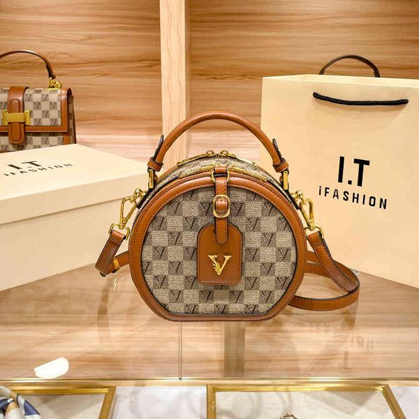 

new bag 2022 printed small round versatile diagonal apple bag handbags