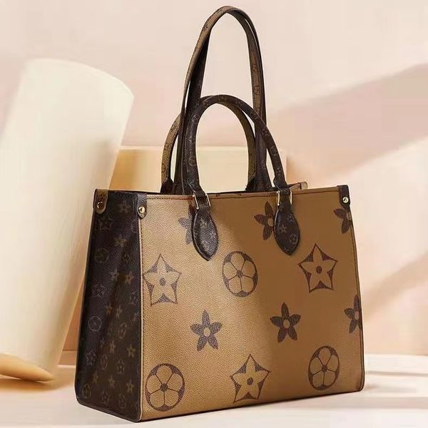 

high-quality shopping bag women leather tote luxurys designer handbag female fashion messenger handbags purse tote-m45039 m44576