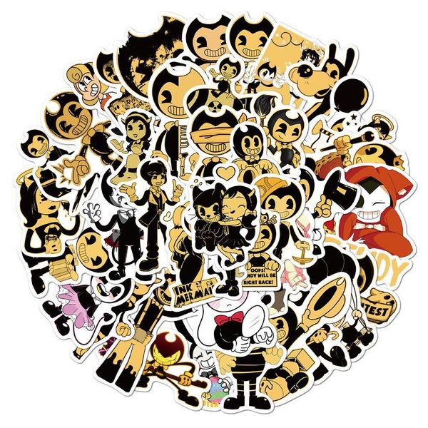 

wall stickers 50 pcs bendy and the ink hine stickers graffiti for diy suitcase pc case lapbicycle skateboard car ediblesgummmies dhiq2