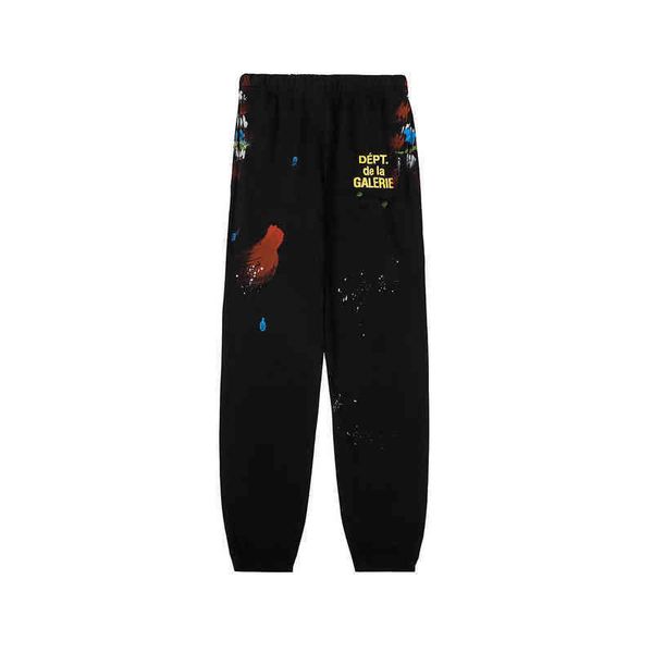 

trendy designer gallerydepts casual pants winter autumn 2022 speckle paint print sports leggings, Black