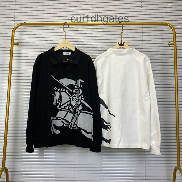 

2022 outlet burb hoodies online store autumn new war horse polo sweater social spirit lad's all-around net red, Black