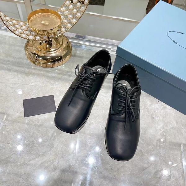 

fall 2022 square lace-up boots novelty heel shapes leather increased 35-40handsome, Black