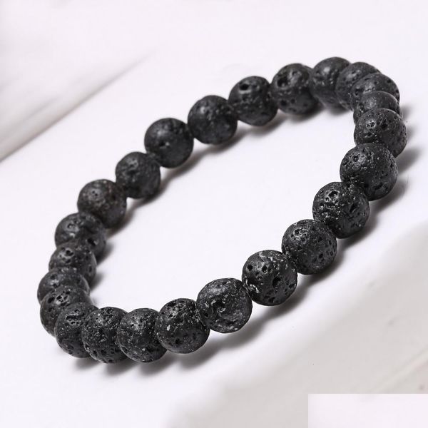 

charm bracelets wholesale handmade diffuser jewelry anti-fatigue lava natural stone charms volcanic rock carshop2006 dhcrv, Black