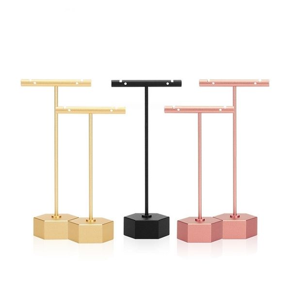 

jewelry boxes display t bar earrings show stand shelf metel ring holder rack s organizer home decoration 220912, Black;white