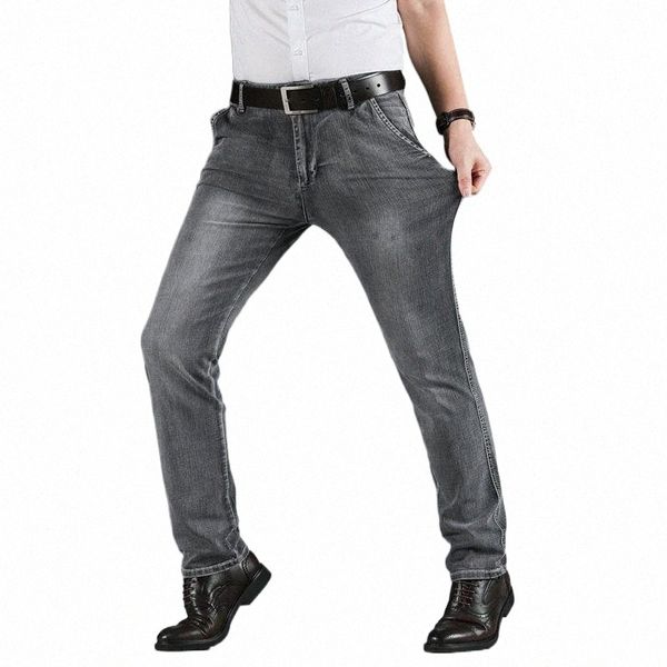 

men's jeans men's jeans summer style slim fit feet thin casual stretch trousers y90n#, Blue