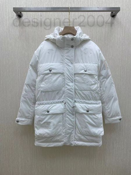 

women's down & parkas designer shenzhen nanyou 2021 autumn and winter new small fragrance heavy industry warm trend star same medium lo, Black