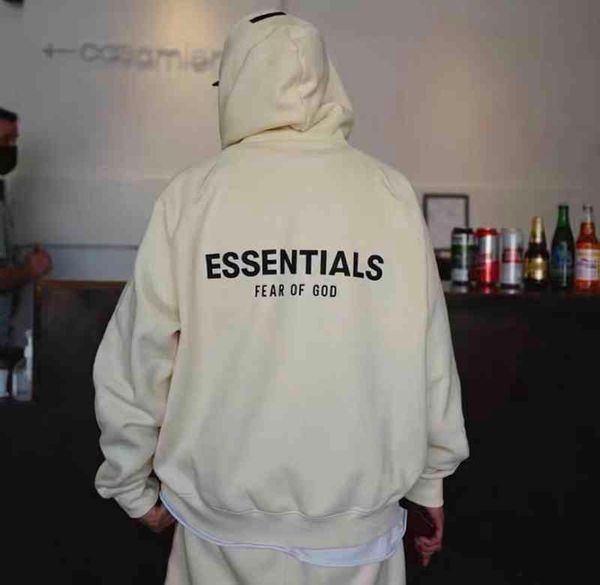 

trendy designer essentials hoodies feel season 7 double thread round neck hoodie sweater loose men women, Black