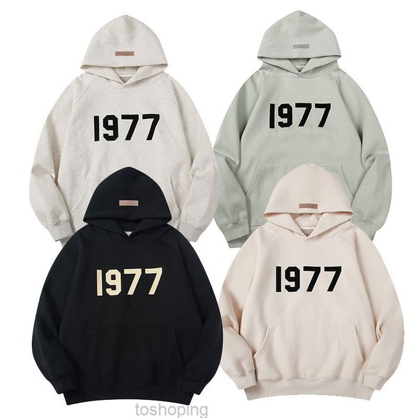 

men's hoodies sweatshirts fog season 8 essentials double line 22ss 1977 digital flocking sweater loose casual hoodie, Black