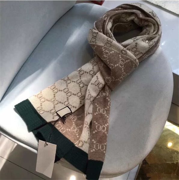 

2021 designer fashion warm luxury scarf style accessories simple retro men and women 190x30cm, Blue;gray