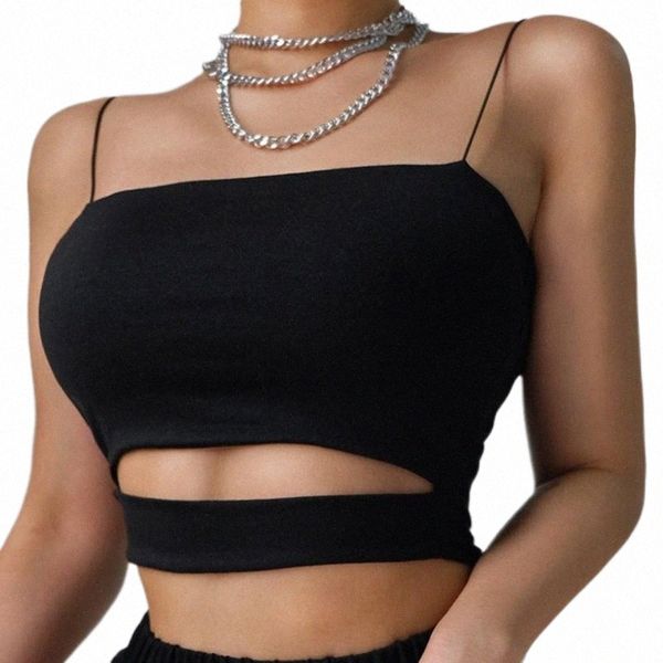 

women's tanks & camis women's tanks & camis vest fashion hollow solid color short beach corset strap summer club i91s#, White