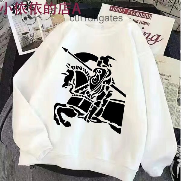 

2022 designer burb hoodies online store korean version of autumn and winter plush sweater new war horse casual, Black