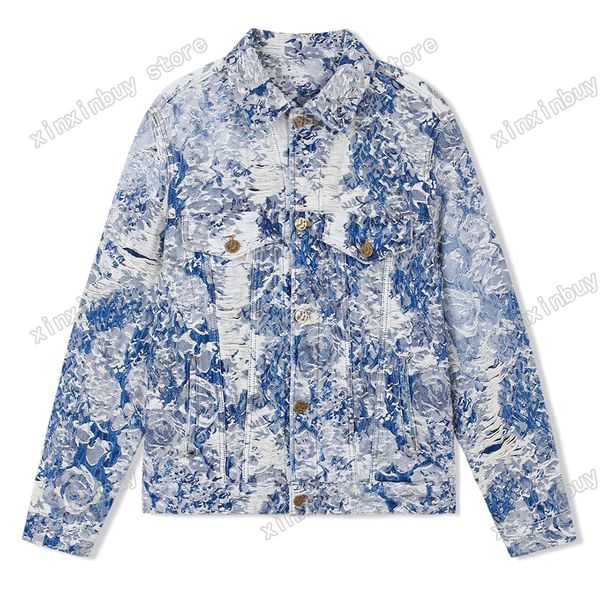 

xinxinbuy men designer coats jacket jacquard flowers embroidery print long sleeve women black yellow blue m-2xl, Black;brown