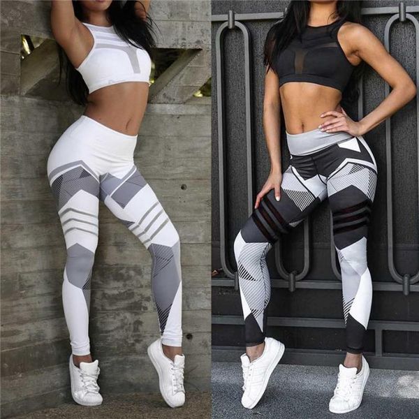 

s-xxxl plus size women geometric push up tight fitness leggings yoga pants 2020 gym clothing mesh patchwork athletic sports wear250y, White;red