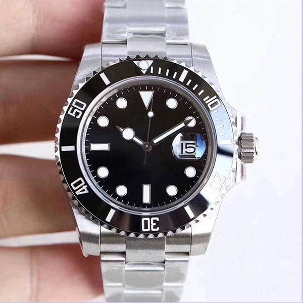 

st9 steel watch ceramic bezel black sapphire date 40mm automatic mechanical stainless mens men 116610 glide clasp wristwatches