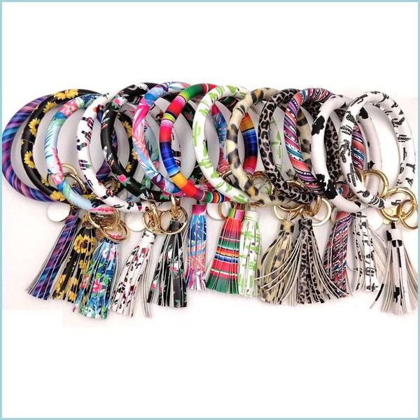 

key rings sunflower cactus monogrammed wristlet keychain bracelet bangle keyring large circle key ring leather tassel hol carshop2006 dhca5, Slivery;golden