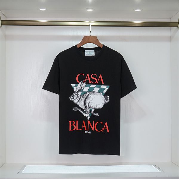 

2022 summer mens designer t shirt casual man womens tees with letters print short sleeves sell luxury men hip hop casablanc clothes, White;black