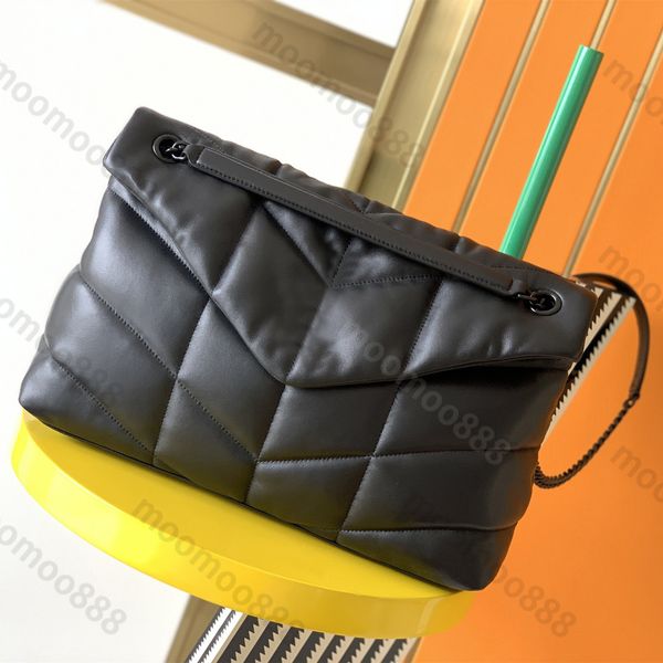 

10a tier quality large puffer flap bag 35cm womens real leather envelope luxury designer handbag lambskin quilted purse black shoulder gold