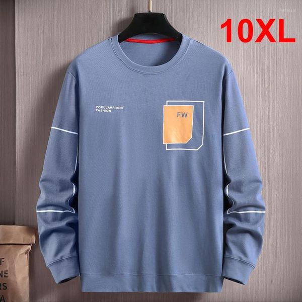 

men's hoodies plus size 8xl 10xl sweatshirt men big pullover autumn spring sweatshirts male green blue, Black